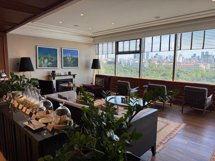 Ritz Carlton Istanbul Club Lounge seating near buffet Ritz Carlton Istanbul Club Lounge seating near buffet