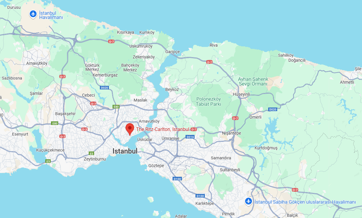 Ritz Carlton Istanbul Google Maps airports