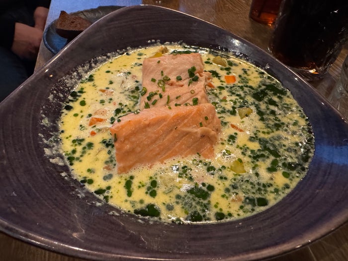 Sauna Restaurant Kuuma salmon soup Sauna Restaurant Kuuma salmon soup