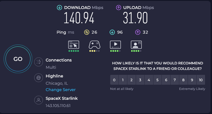 Starlink speedtest 2