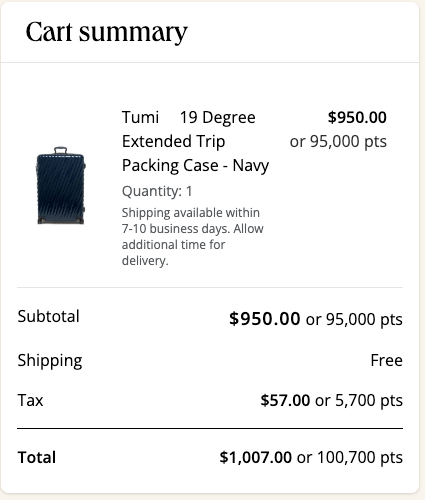 Screenshot 2025 05 19 at 5.44.01 PM Tumi price breakdown Shops at Chase