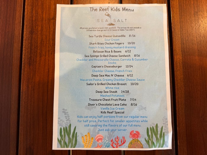 Sea salt alaia belize kids menu Sea salt alaia belize kids menu