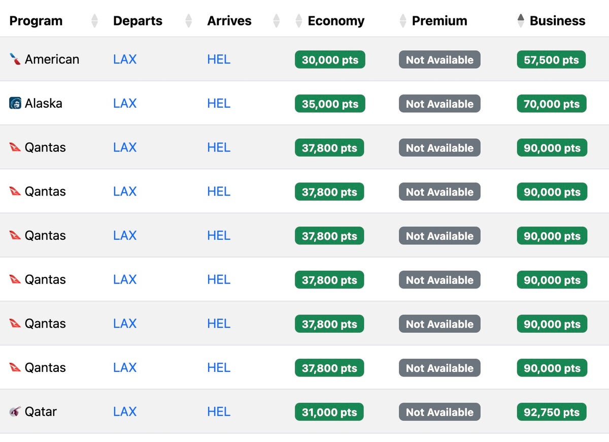 Seats.aero availability LAX-HEL on Finnair nonstop