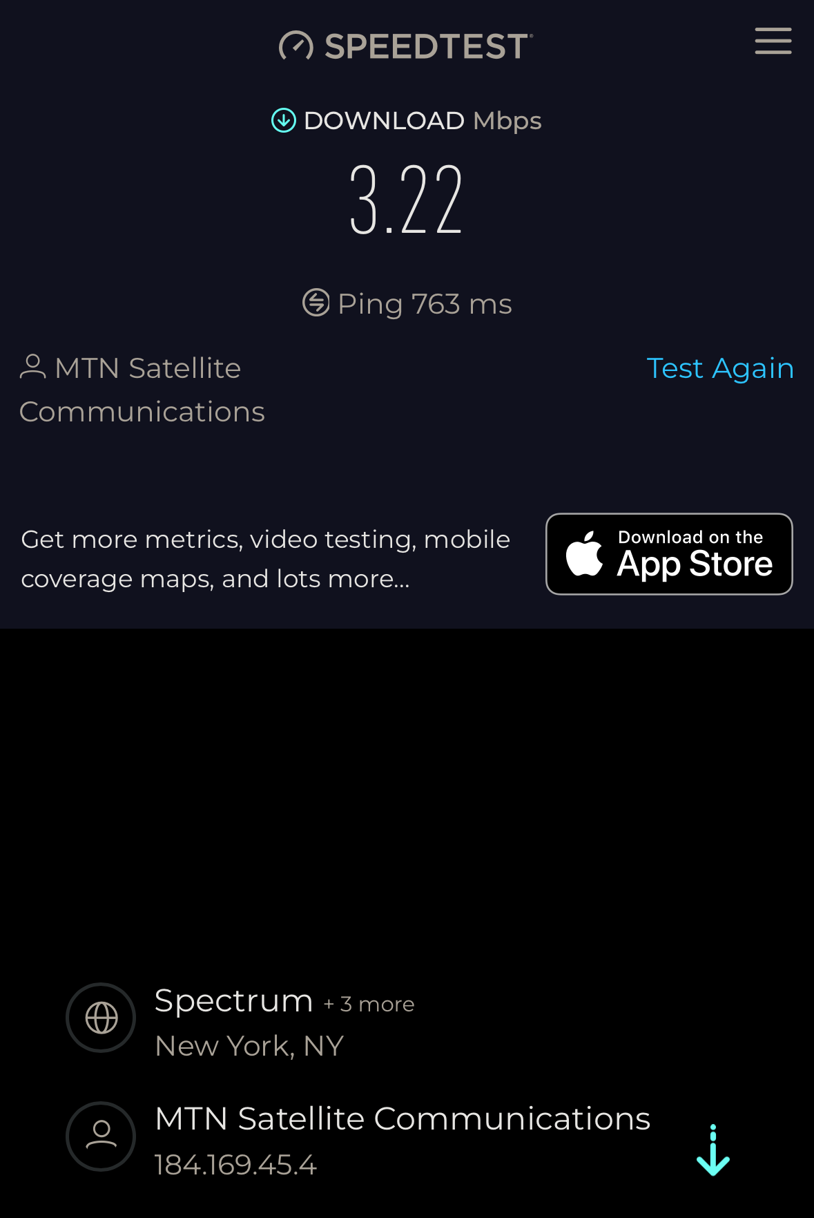 Southwest Airiines free wifi speed test mobile