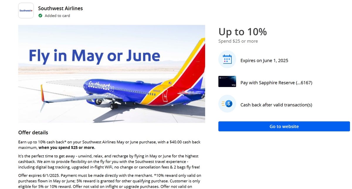 Southwest Chase Offer