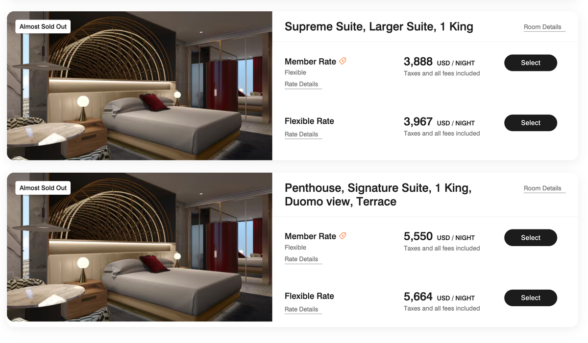 Top level room at W Florence