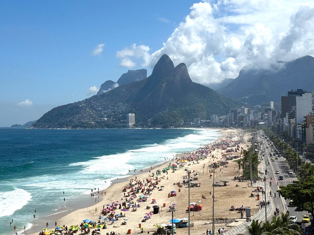 View of Ipanema Beach from roof of Hotel Fasano Rio de Janeiro