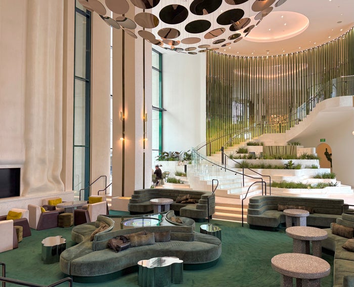 W Hollywood grand lobby seating area W Hollywood grand lobby seating area
