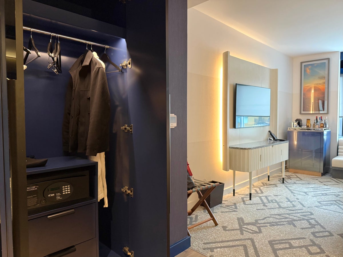 W Hollywood room entrance and storage