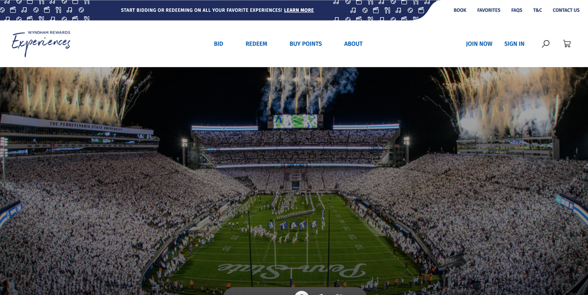 Wyndham Rewards Experiences screenshot