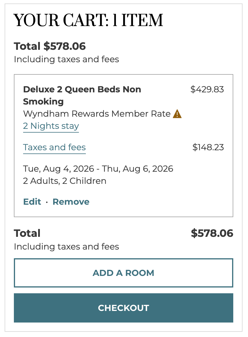 Wyndham rate check