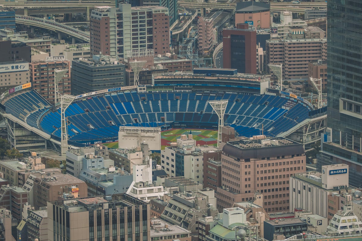 Yokohama Landmark tower view of stadium
