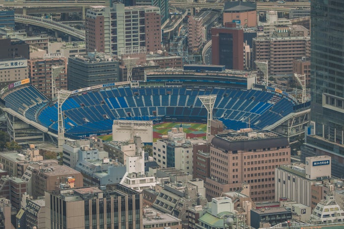 Yokohama Landmark tower view of stadium