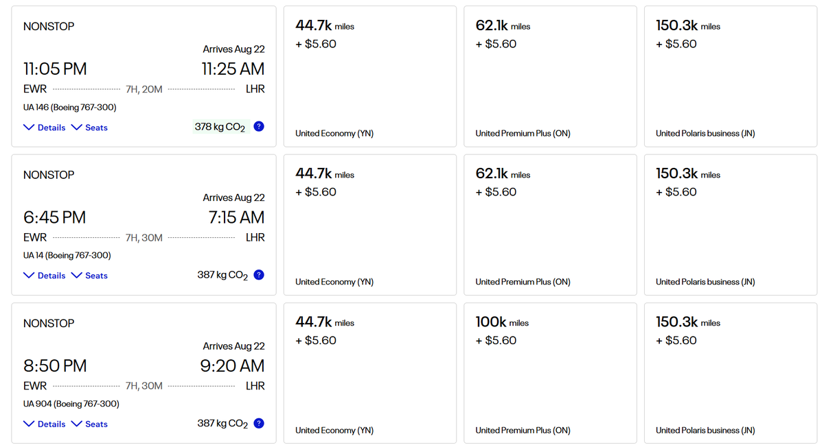 united award availability ewr lhr