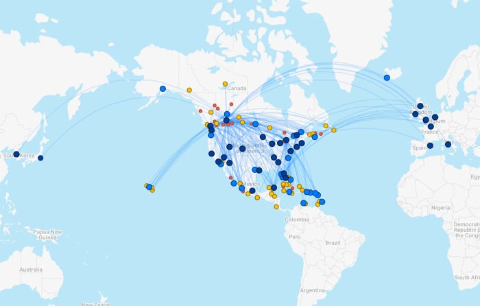 westjet route map westjet route map