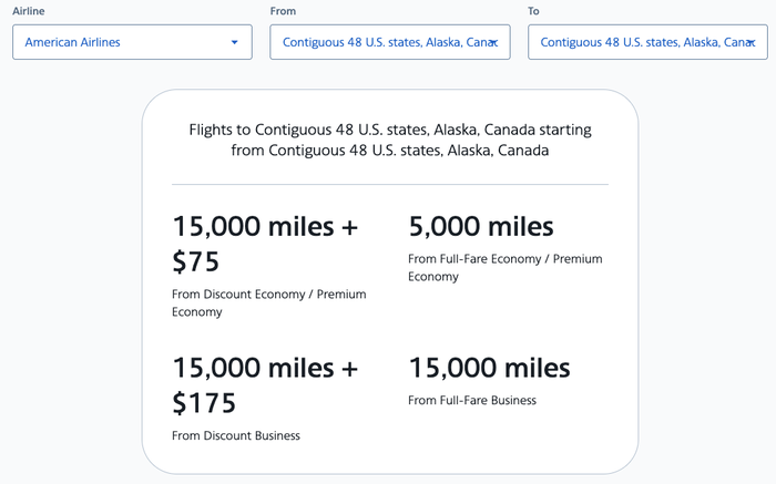 AA new upgrade award pricing AA new upgrade award pricing