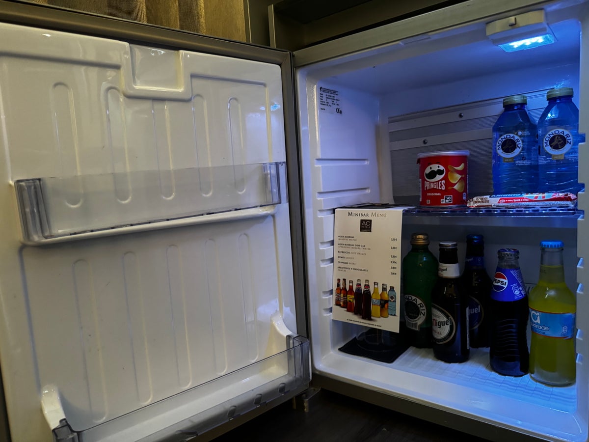 AC Hotel Murcia bedroom mini fridge