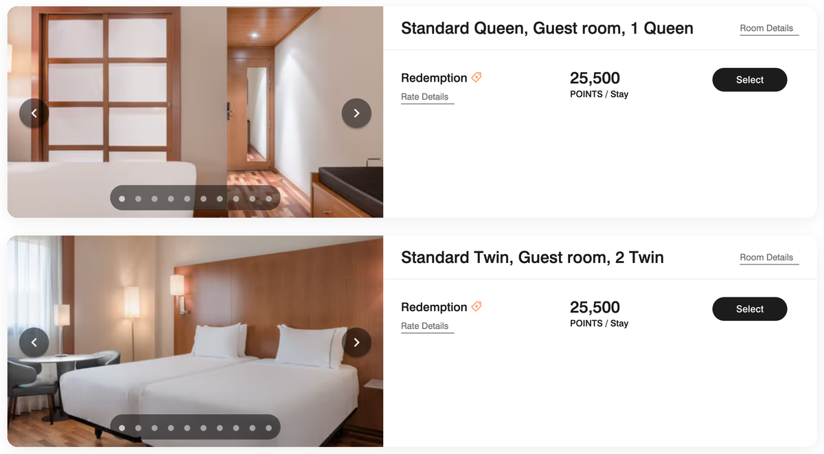 AC Hotel Murcia standard points rate
