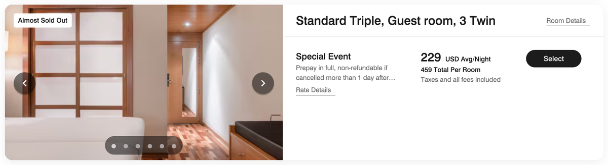 AC Hotel Murcia triple room price