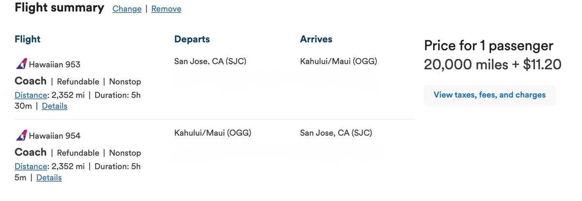 Alaska Hawaiian Airlines award space