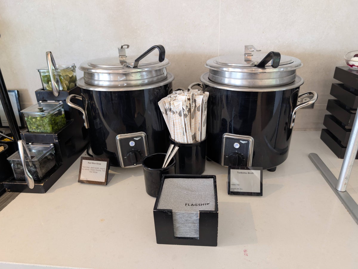 American Airlines Flagship Lounge DFW buffet soup