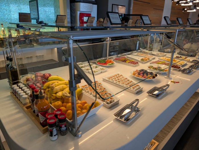 American Airlines Flagship Lounge DFW cold buffet American Airlines Flagship Lounge DFW cold buffet