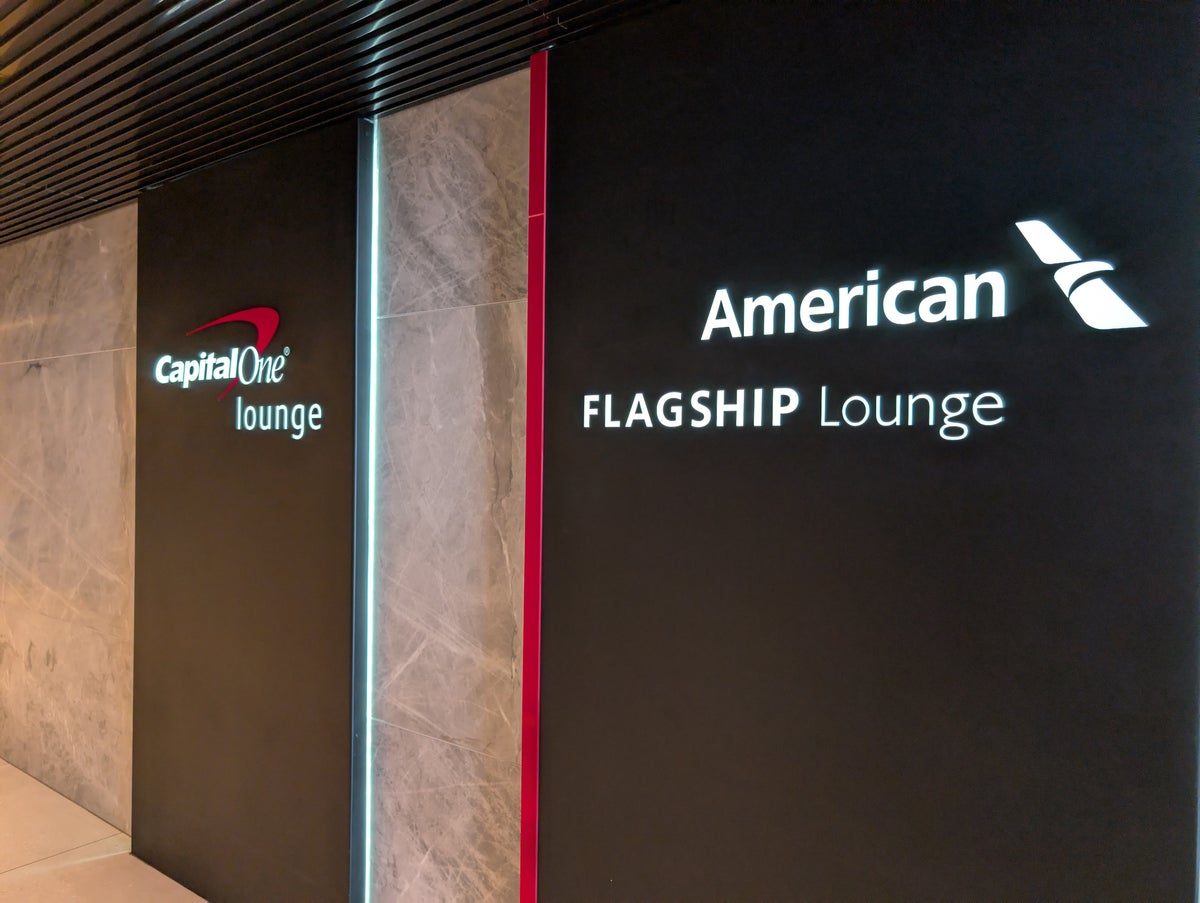 American Airlines Flagship Lounge DFW entrance American Airlines and Capital One Lounge
