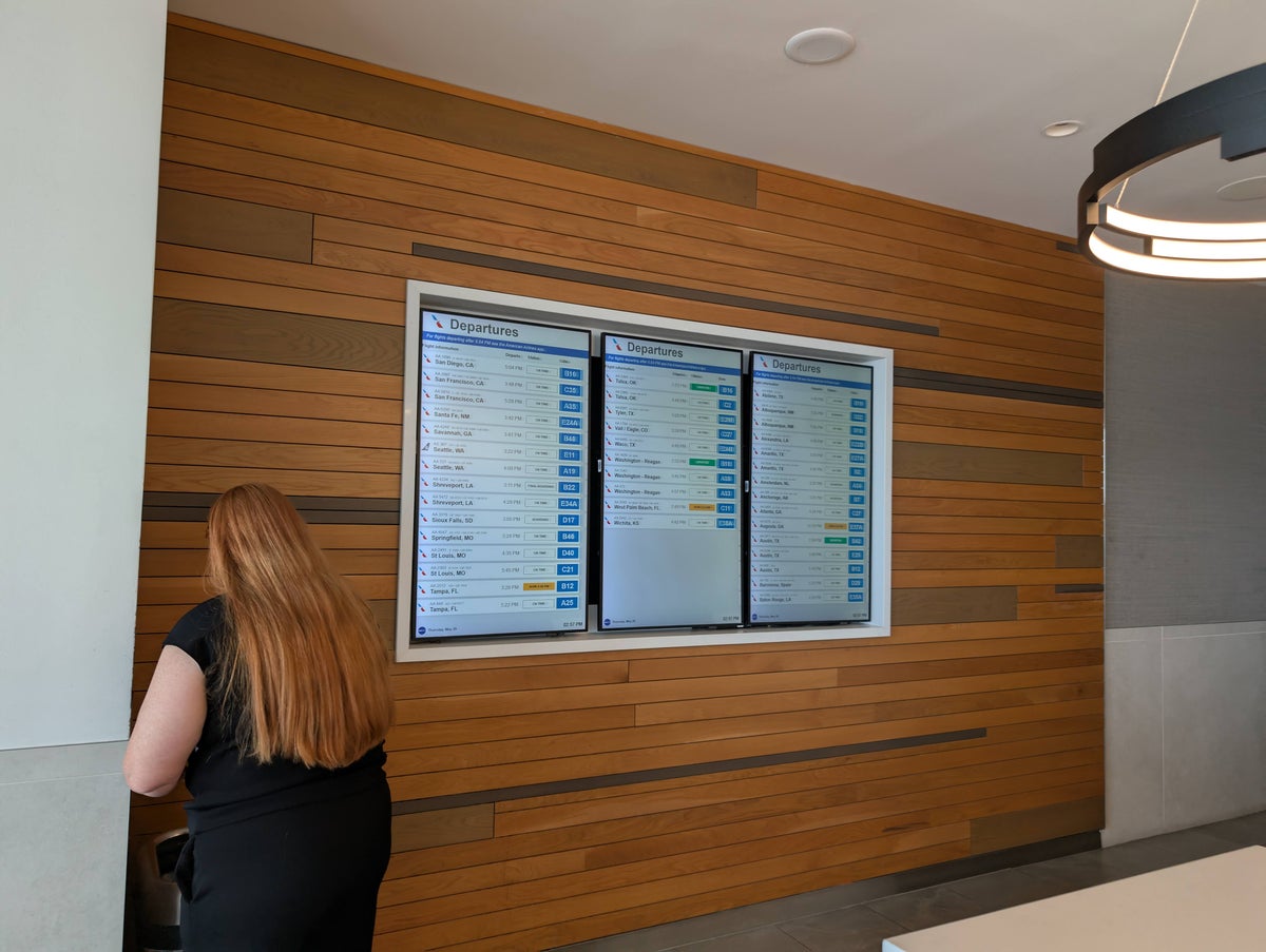 American Airlines Flagship Lounge DFW information panel