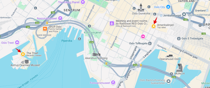 Amerikalinjen map Oslo Amerikalinjen map Oslo