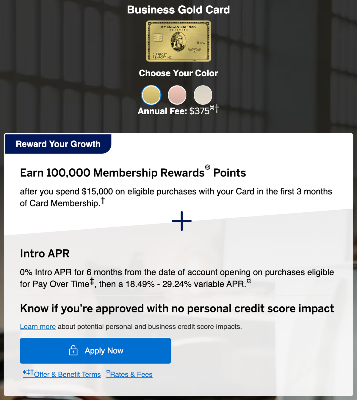 Amex Business Gold 100k offer June 16 2025