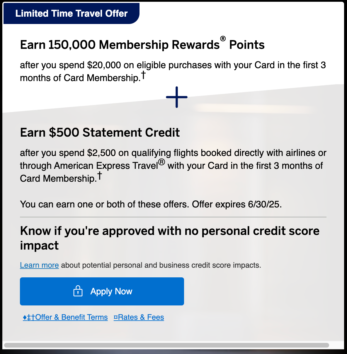 Amex Business Platinum Card 150k offer June 9 2025