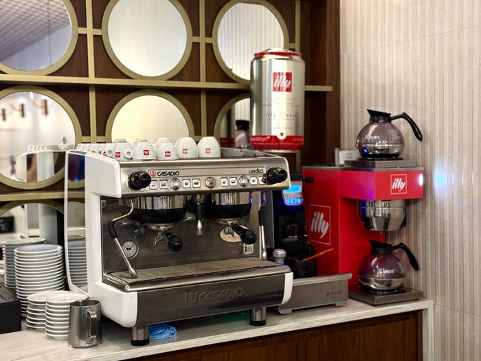 Amex Centurion Lounge Sao Paulo FnB Illy coffee station Amex Centurion Lounge Sao Paulo FnB Illy coffee station
