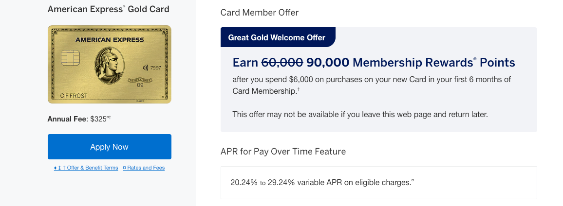 Amex Gold Card 90k offer June 2 2025