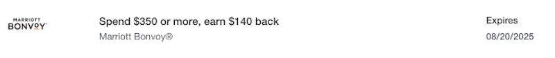 Amex Offer Marriott June 2025 140 credit