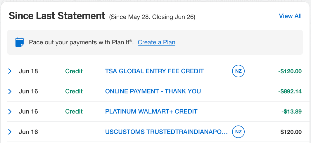 Amex Statement Credit