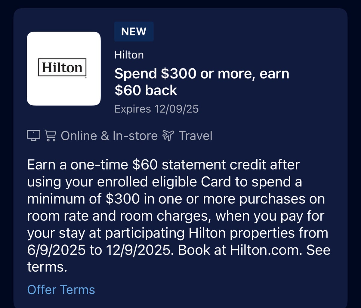 Amex offer hilton