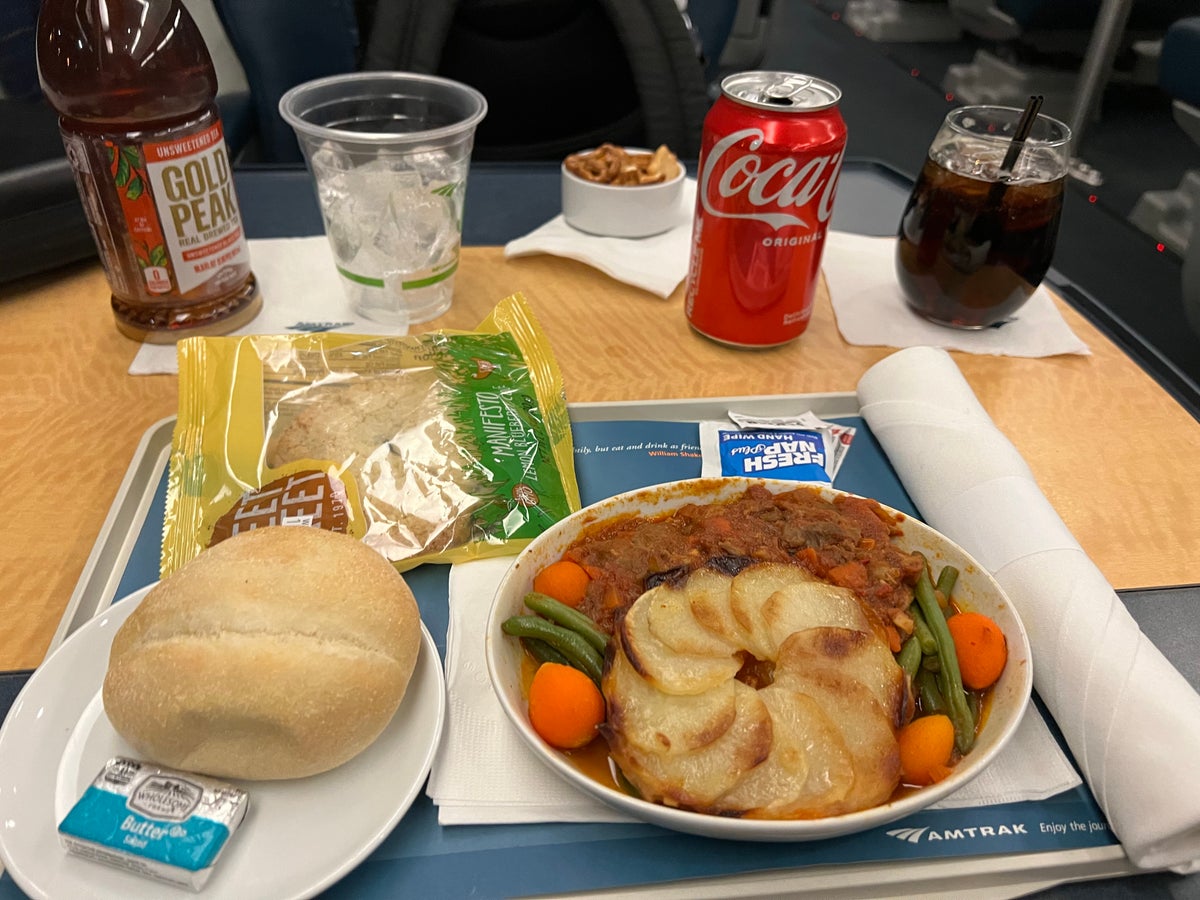 Amtrak First Class Sheperds Pie Meal