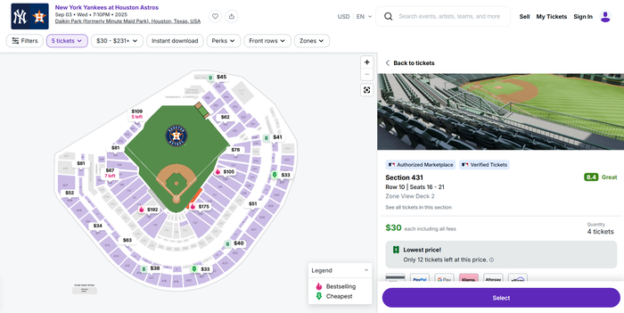 Astros Yankees StubHub Astros Yankees StubHub