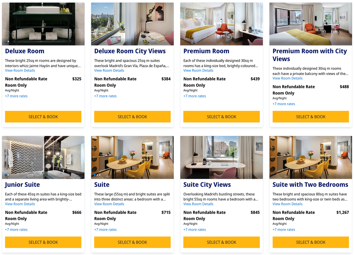 Barcelo Torre de Madrid cash rates