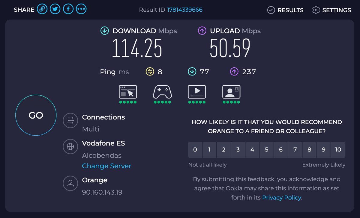 Barcelo speed test