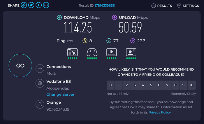 Barcelo speed test