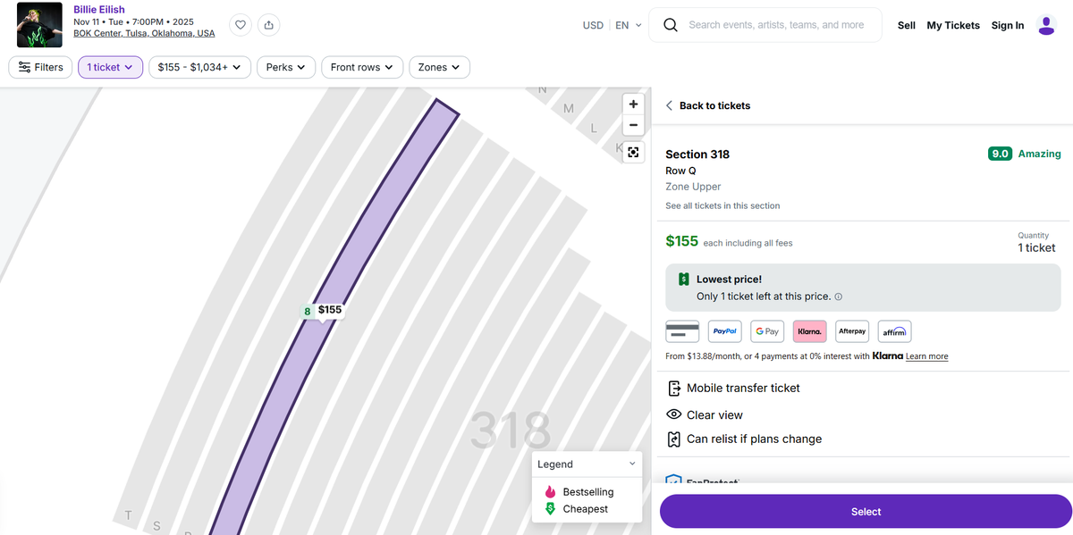 Billie Eilish Tulsa StubHub