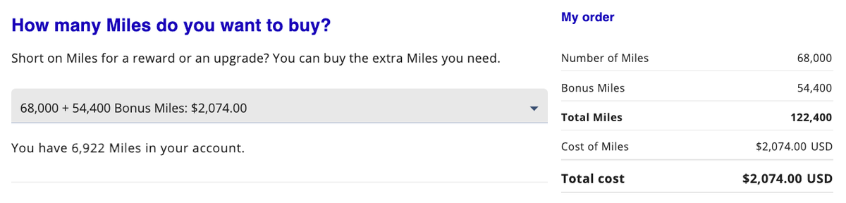 Buying Flying Blue miles for 2K USD
