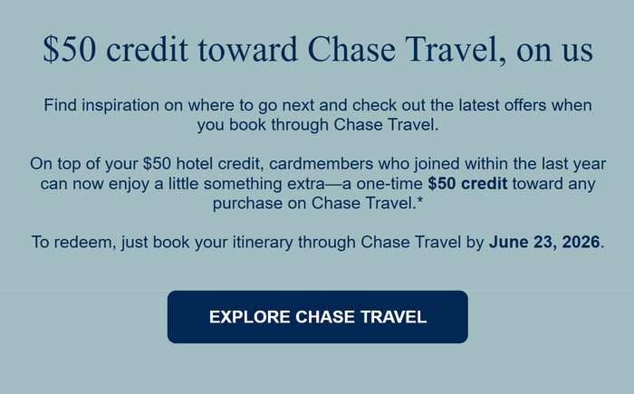 CSP 50 Travel Credit Offer CSP 50 Travel Credit Offer