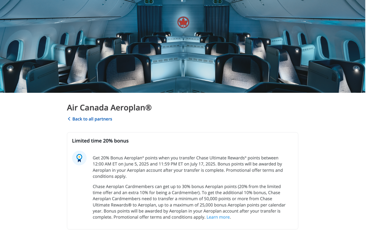 Chase Aeroplan Transfer Bonus