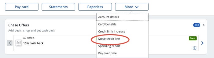 Chase Move Credit limit