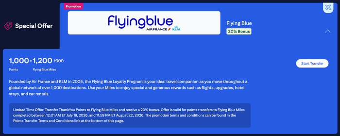 Citi transfer bonus Flying Blue July 2026 Citi transfer bonus Flying Blue July 2026