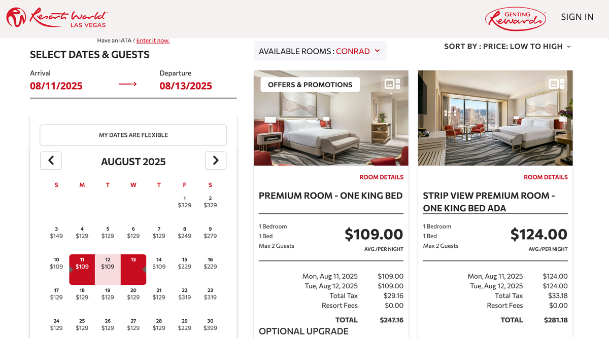 Conrad Vegas Deal