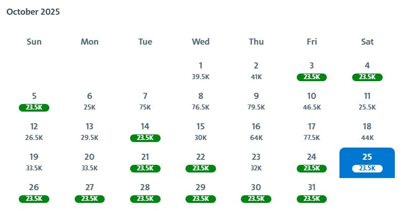 DFW to YQB AA Price Calendar 1