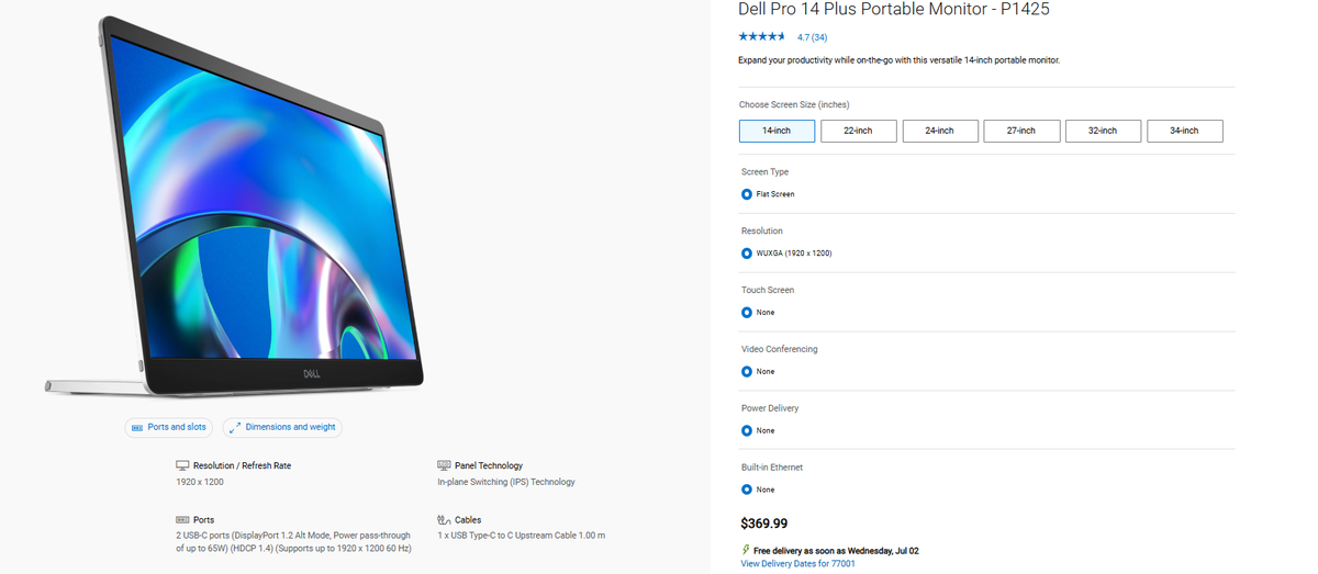 Dell Pro 14 Plus Portable Monitor